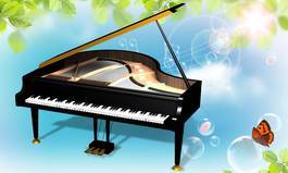 卡通藍(lán)色鋼琴